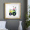 «Cute Farm Cow», reproduction d'art sur papier encadré