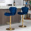 Ensemble de 2 tabourets de bar, avec repose-pieds chromé et base pivotante réglable en hauteur-491481036