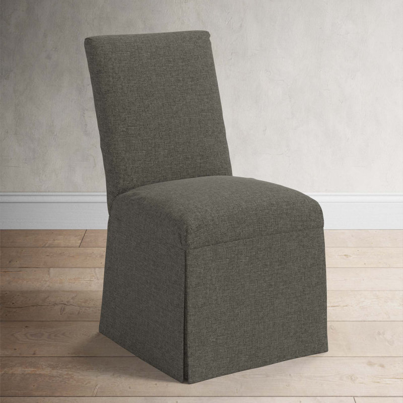 Ivanka 20'' H Upholstered Parsons Chair, Zuma Charcoal Textured Linen