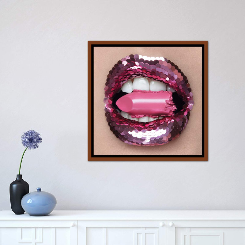 «Empty Calories» par Vlada Haggerty - impression d'art graphique, Cadre flottant brun, H 18 po x l 18 po x 1,5 po