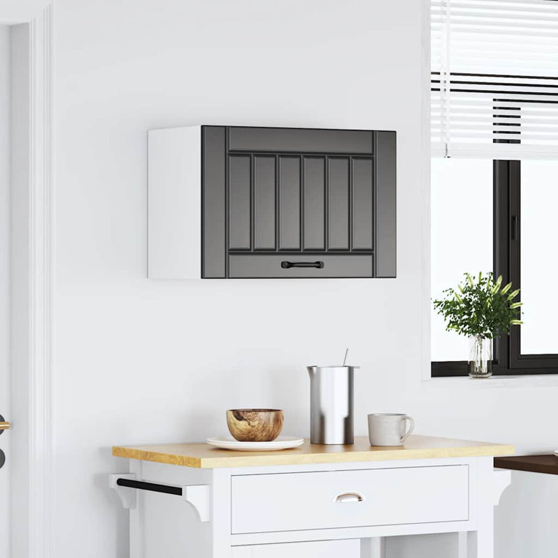 Kitchen Wall Cabinet Lucca High Gloss Engineered Wood, Black