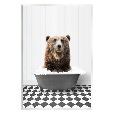 " Bear In Bathroom Tub "