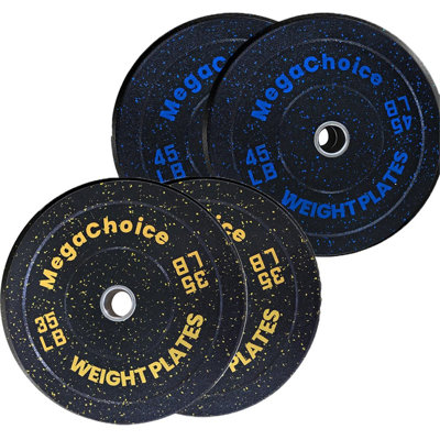 160LB Rubber Bumper Plate Set – 2-Inch Weight Plates for Barbell, Home Gym & Commercial Use