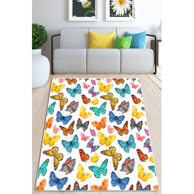 Premium Non-Slip Area Rug, 3.3 x 5.9 ft, 100% Polyester, 0.16 in Pile Height | Antibacterial, Machine Washable, Felt Dot Underside | Perfect for Living Room & Bedroom, Soft & Durable Design