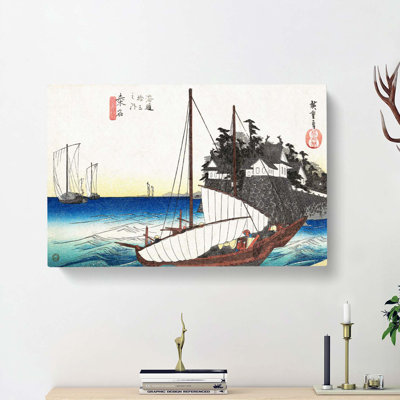 Ships Setting Sail by Utagawa Hiroshige - Wrapped Canvas