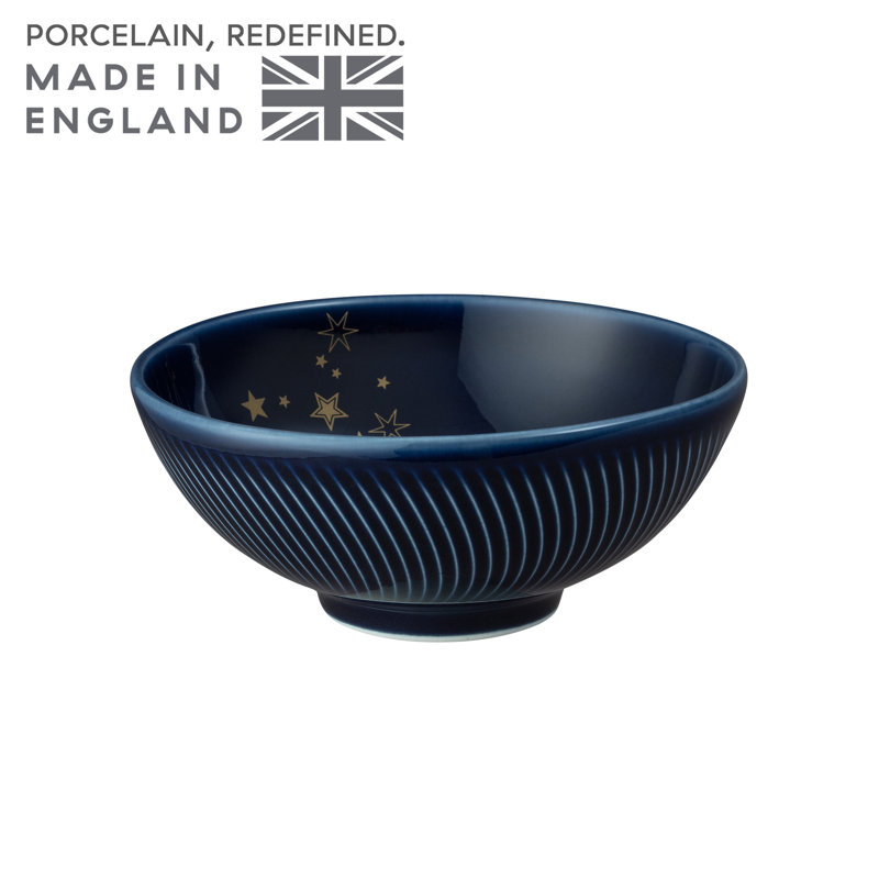 Petit bol à étoiles en porcelaine, Bleu/doré