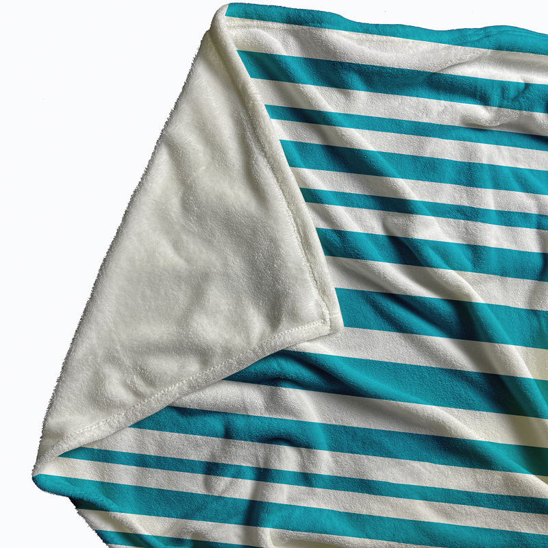 Jeté en molleton Stripe A Balance, L 30 po x L 40 po, Bleu, 1.75