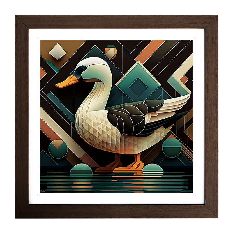 Single Picture Frame Print on Wood, Walnut