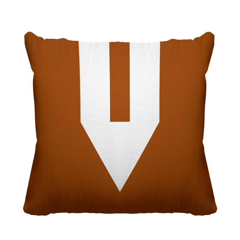 Coussin décoratif intérieur / extérieur en forme de V Sherman, Orange brûlé, L 19 po x H 19 po