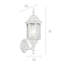 Applique murale extérieure Mahtotopa blanche à une lumière avec abat-jour en verre biseauté transparent-1853594169