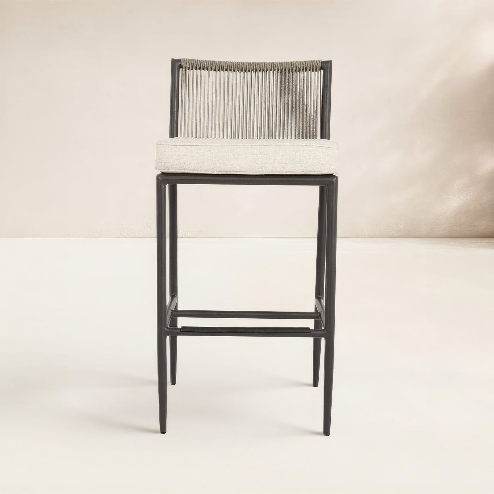 Esme Olefin Patio Bar Stool, Bar Stool (30" Seat Height), Echo Ash Sunbrella®
