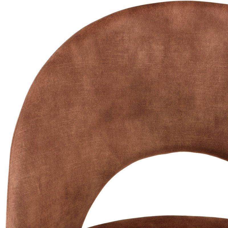 Luanna 47cm H Velvet Upholstered Side Chair, Brown