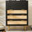 Modern Black Solid Wood Accent Cabinet