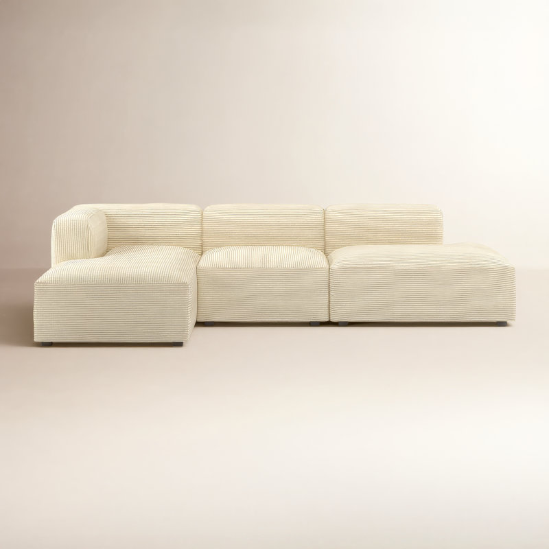 Winnie 116" Wide Modular Chair & Chaise, Left Hand Facing