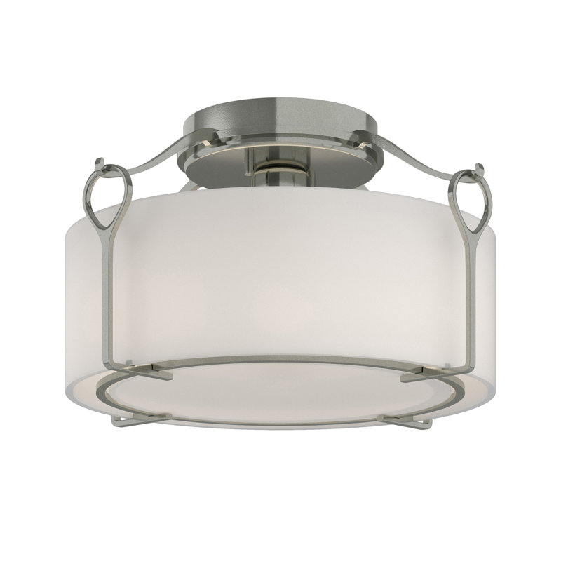 Bow 1 - Light Semi Flush Mount, Opal White, Sterling