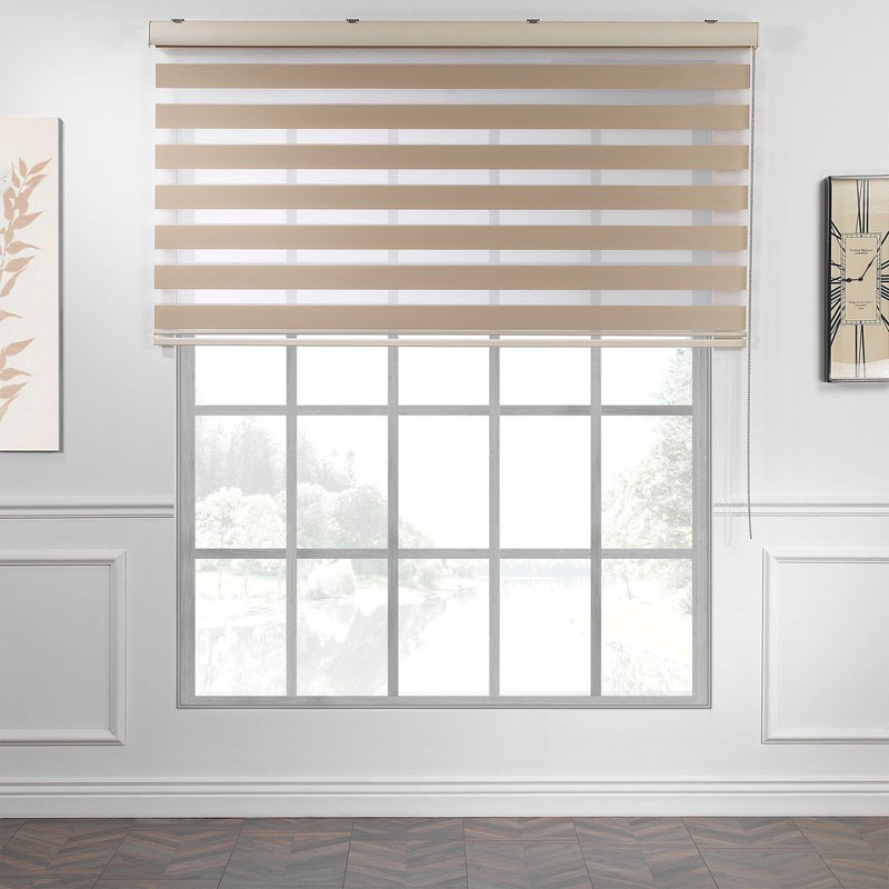 Semi Sheer Roller shade, Brown, 185cm L x 146cm W
