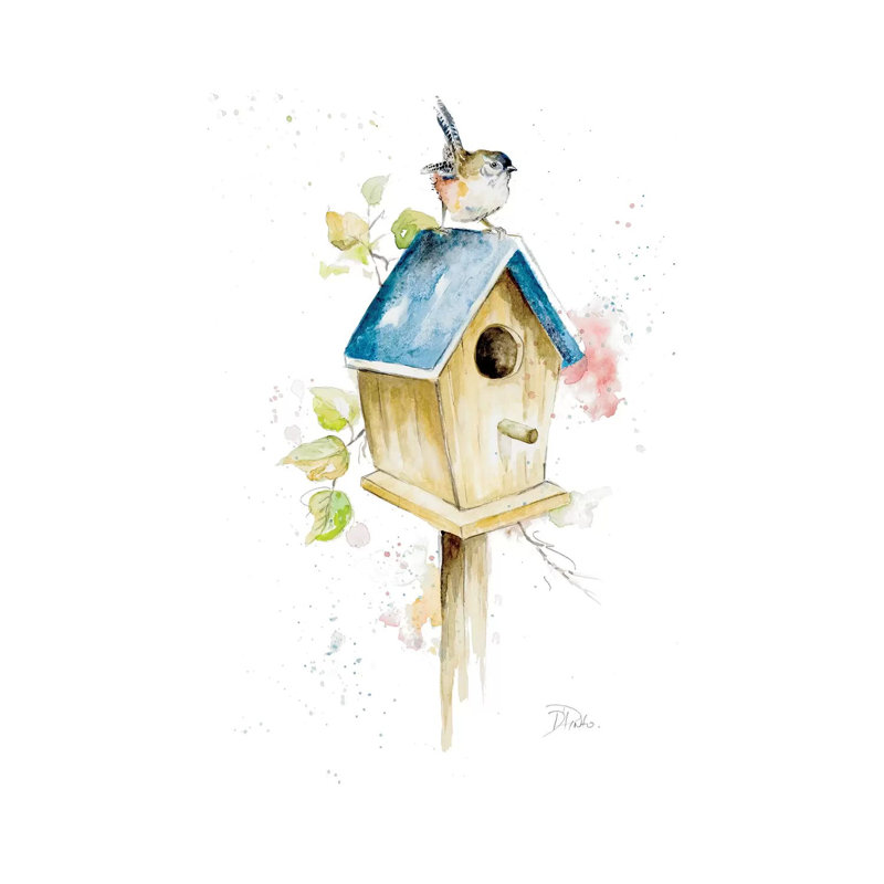"Bird House I" par Patricia Pinto-impression, Toile tendue, Pas de tapis, H 40 po x l 26 po x P 1,5 po