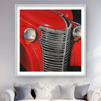 50's Car Grid Closeup | Framed Matted Print for Home Decor
