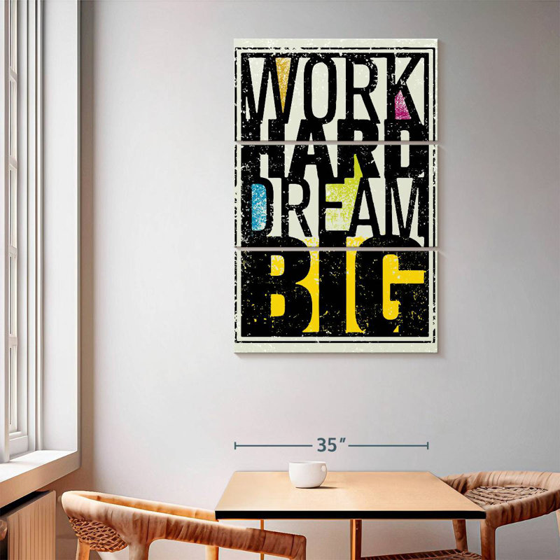 Tergel Work Hard Dream Big Quote, 65" H x 42" W