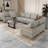 Bellago 55" Pre-Assembled Upholstered Velvet Loveseat with Modern Gold Frame-1896464557