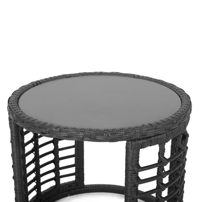 Table d'appoint grise de P 18,2 po x l 16,34 po, l 11,94 lb, avec rangement élégant de 18,2 po de profondeur, largeur de 16,34 po, poids de 11,9 lb