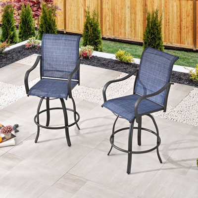 Chaises de bar extérieures pivotantes 2 pièces Leanny