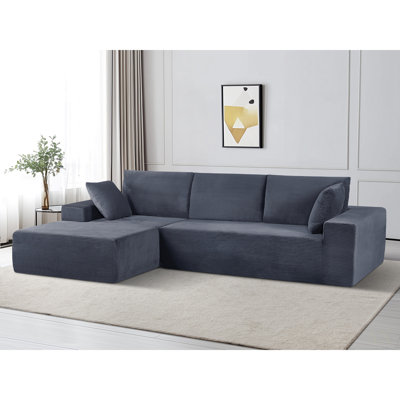 Canapé modulaire convertible en velours côtelé CozyForm, canapé confortable moderne avec rembourrage en mousse, canapé-lit modulaire confortable pour le salon, la chambre à coucher, aucun assemblage requis - orienté vers la gauche