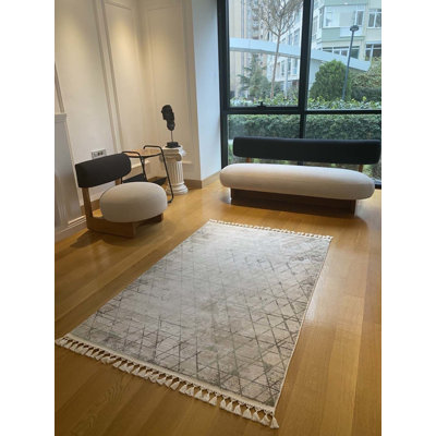 Tapis en coton avec envers antidérapant Lanney