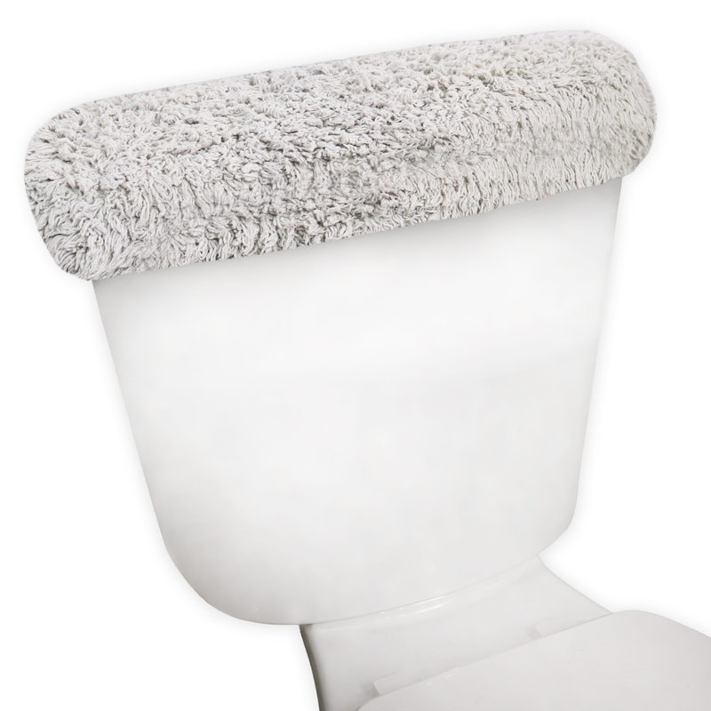 Tapis pour salle de bain Dobrinka, Gris clair, 10 po x 22 po (couvercle de réservoir)