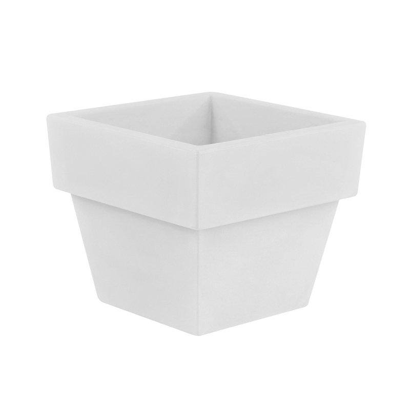 Vaso Resin Pot Planter, Ice, 10.25" H x 11.75" W x 11.75" D