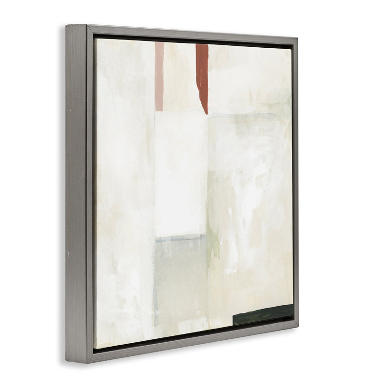 "Neutral Abstract Simplicity", art mural par June Erica Vess, H 25 po x l 25 po, Cadre flottant gris lustré