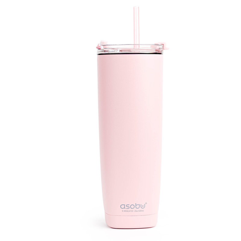 Asobu 600ml Double Wall Insulated Stainless Steel Travel Tumbler, Pink