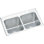 Évier de cuisine à double cuve avec ensemble de drain encastrable L 33 po x l 22 po Lustertone