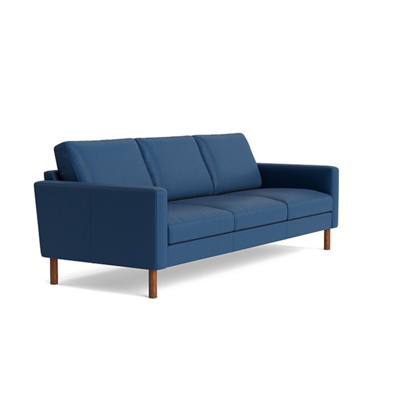 Laguna Leather Sofa (95"), Leather - Deep Blue