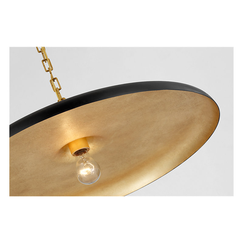 Thomas O'Brien Piatto Pendant, Antique Brass, Aged Iron, 7" H x 24" W x 24" D