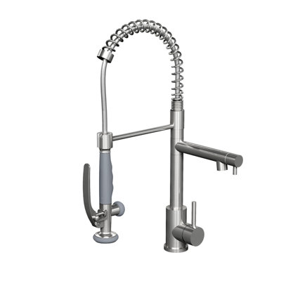 Modern Kitchen Faucets, Brushed Nickel Steel Industrial Sink Sprayer