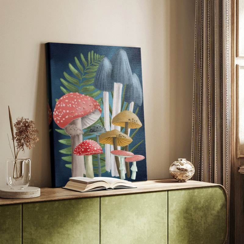Récolte de champignons II - galerie Cavas sur mesure, H 12 po x l 8 po
