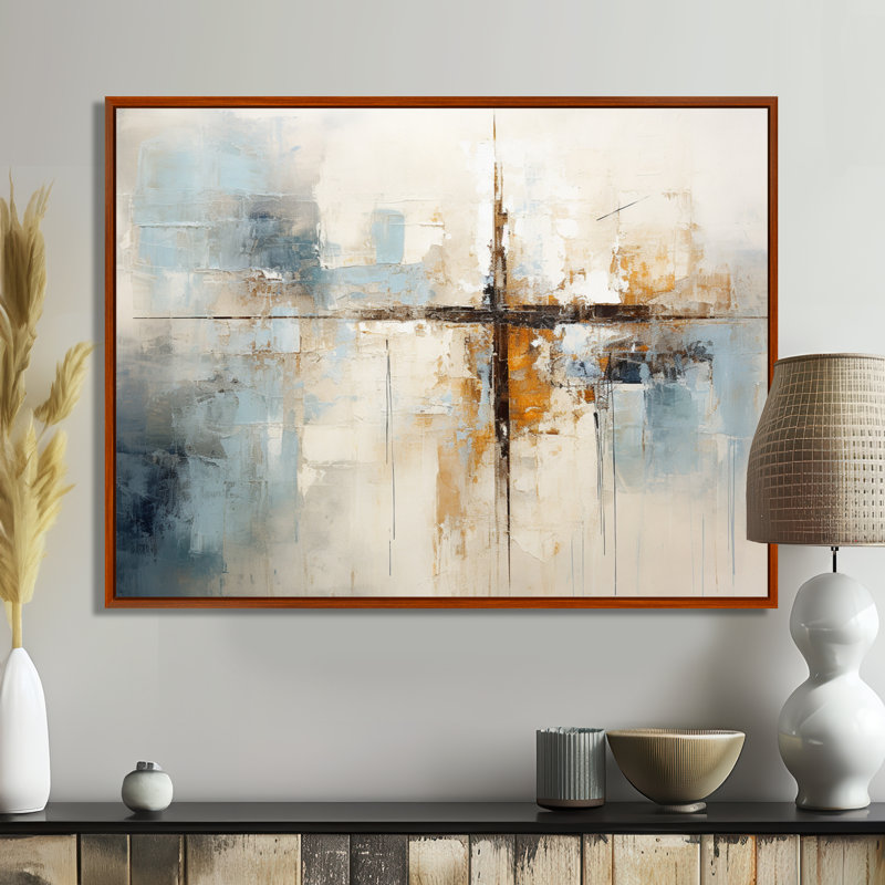 «Minimalisme Christianity Cross Dream I», art mural, Reproduction avec cadre flottant, H 30 po x l 40 po, Brun