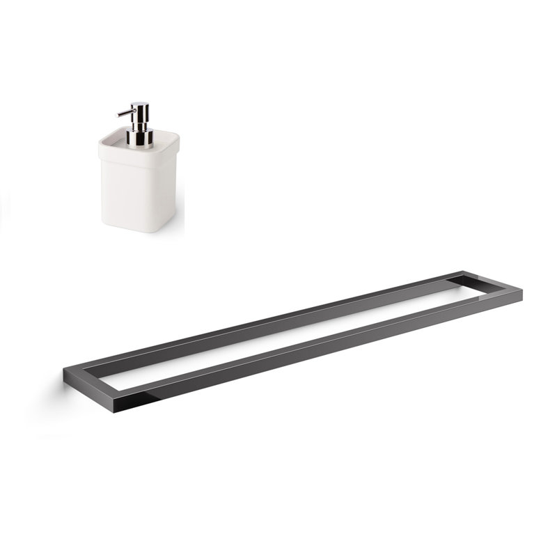 Ensemble de quincaillerie de salle de bain 2 pièces Gerla, Noir chromé