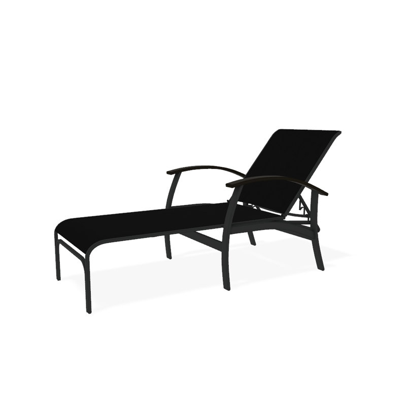 Belle Isle Outdoor Chaise Lounge, Textured Graphite, Black 5D Sunbrella®, Beachwood P40
