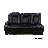  7 Seater Power Recliner Sectional Sofa Couch with LED, Leather Living Room Furniture Sofa Set, Black-484739623