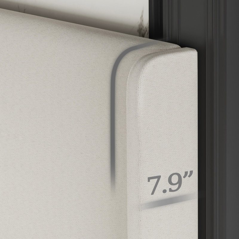 Lit plateforme tapissier avec tête de lit à oreilles, Grand lit, Beige