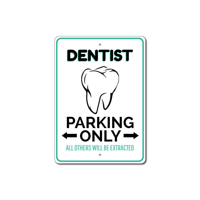 Plaque de dentiste en aluminium, H 10 po x l 14 po x P 0,04 po
