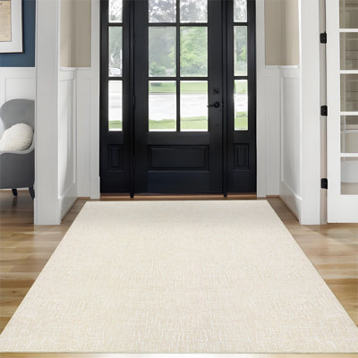 5 x 7 tapis lavable tapis modernes beige à motif texturé uni pliable mince tapis décoratif abstrait tapis intérieur mince antidérapant pour tapis de chambre à coucher
