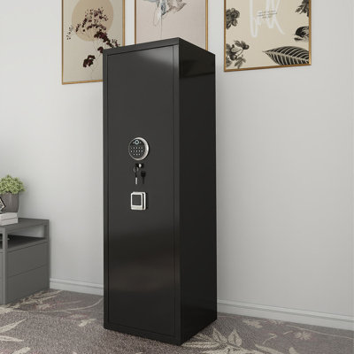 Gun Safes For Home Rifle And Pistols, Fingerprint Electronic Safe With Quick Access, Detachable Partition, No Assembly Required