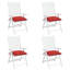 Ensemble de 4 coussins de chaise d'extérieur 100% polyester rouge Oxford-1104254466-1104254468