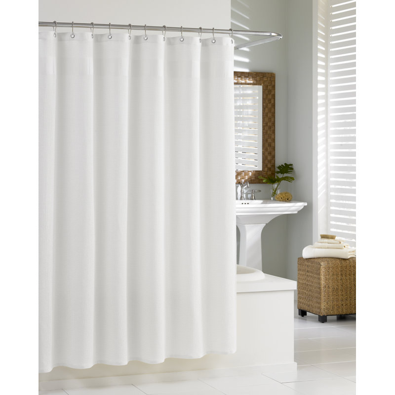 Brett Cotton Shower Curtain, White