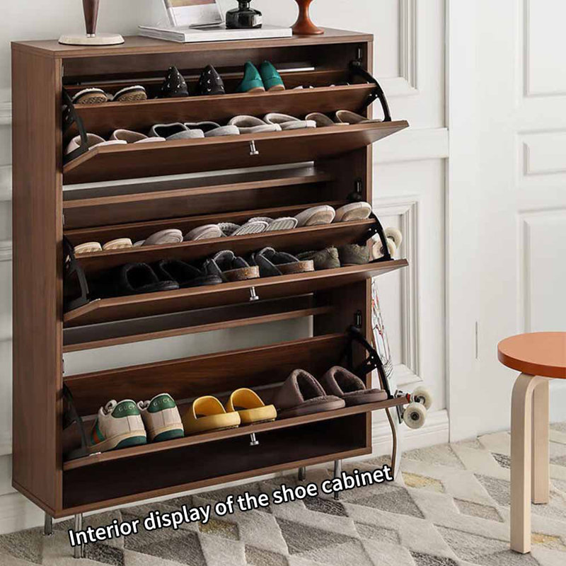 Range-chaussures mince et pratique de style européen, Brun