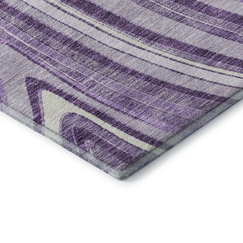 Premium Machine Washable Prisco Lavender Rug, Rectangle 10' x 14'