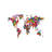 World Map Hearts Multicolor by Michael Tompsett - Print on Canvas-1117362211-1160843256-1117362213